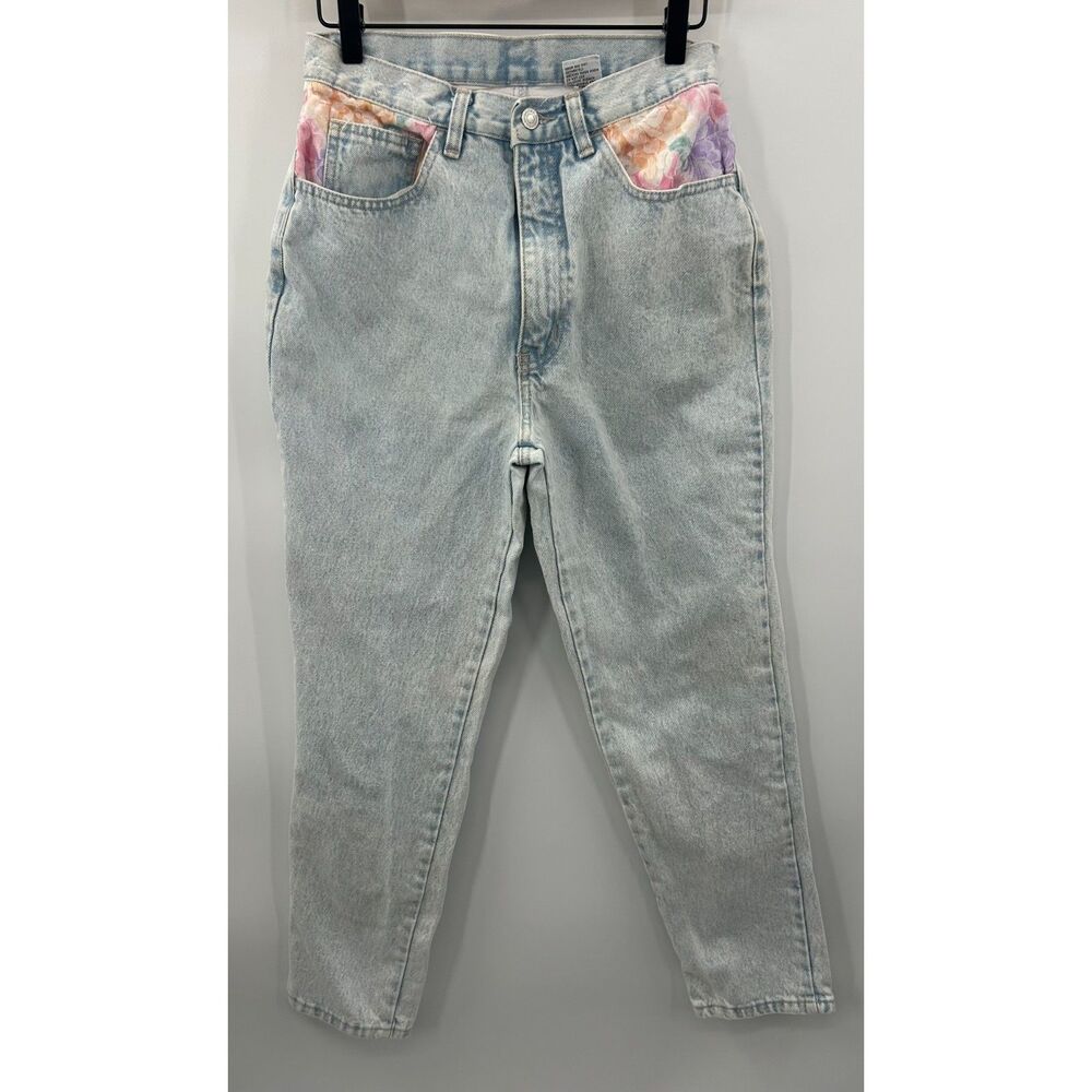 Vintage Jordache Jeans Light Wash Lace Distressed Hong Kong Womens Cotton 11/12